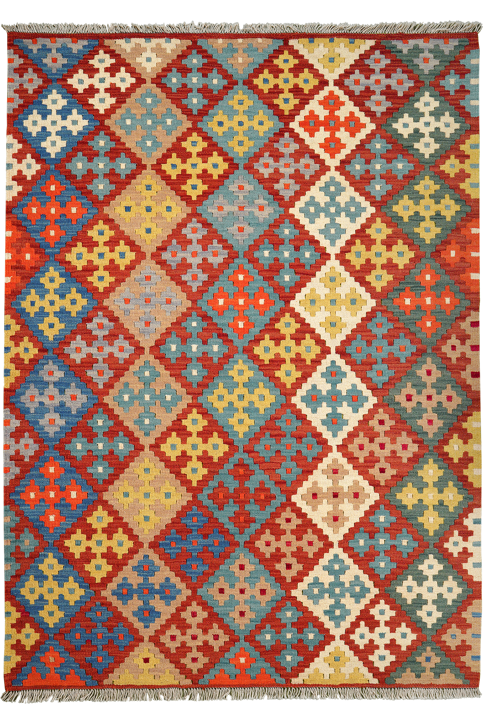 Kelim Gashgai — Handgefertigt, 182x132 cm, Bunt, 100% Virgin Wool | Main view