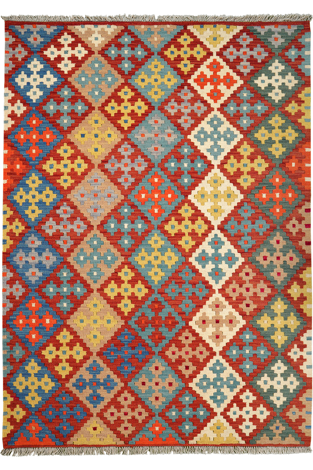 Kelim Gashgai — Handmade, 132x182 cm, Multicolor, 100% Virgin Wool | Main view