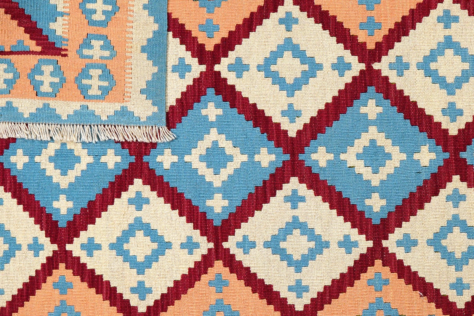 Kelim Gashgai — Handmade, 153x201 cm, Red, 100% Virgin Wool | View 6