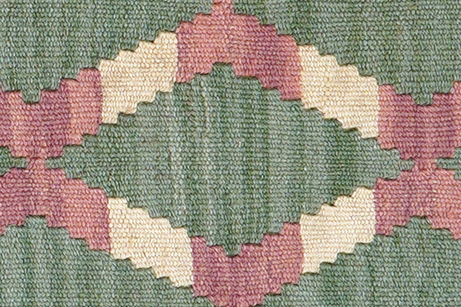 Kelim Gashgai — Handmade, 46x60 cm, Green, 100% Virgin Wool | View 5