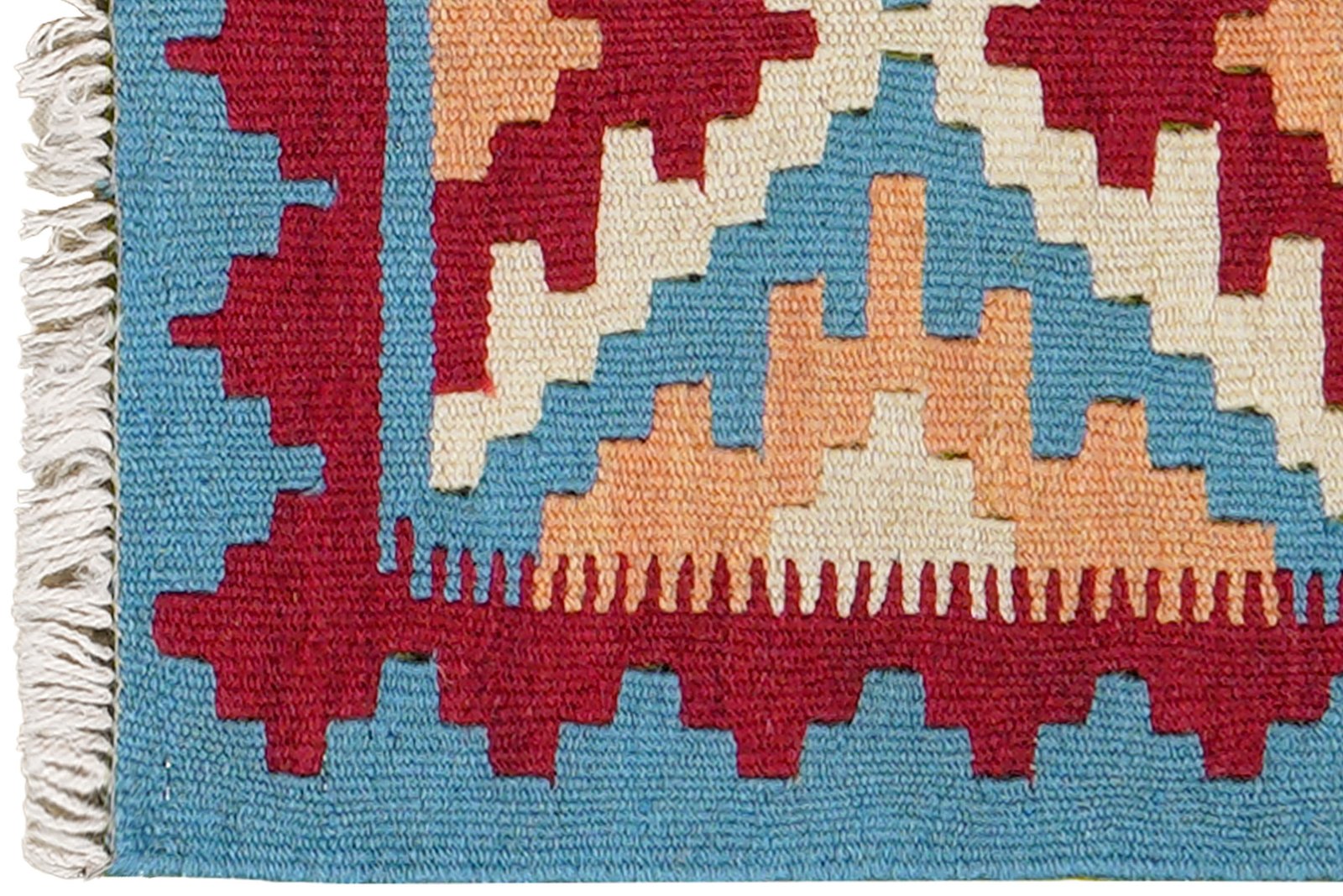 Kelim Gashgai — Handmade, 42x63 cm, Blue, 100% Virgin Wool | View 3