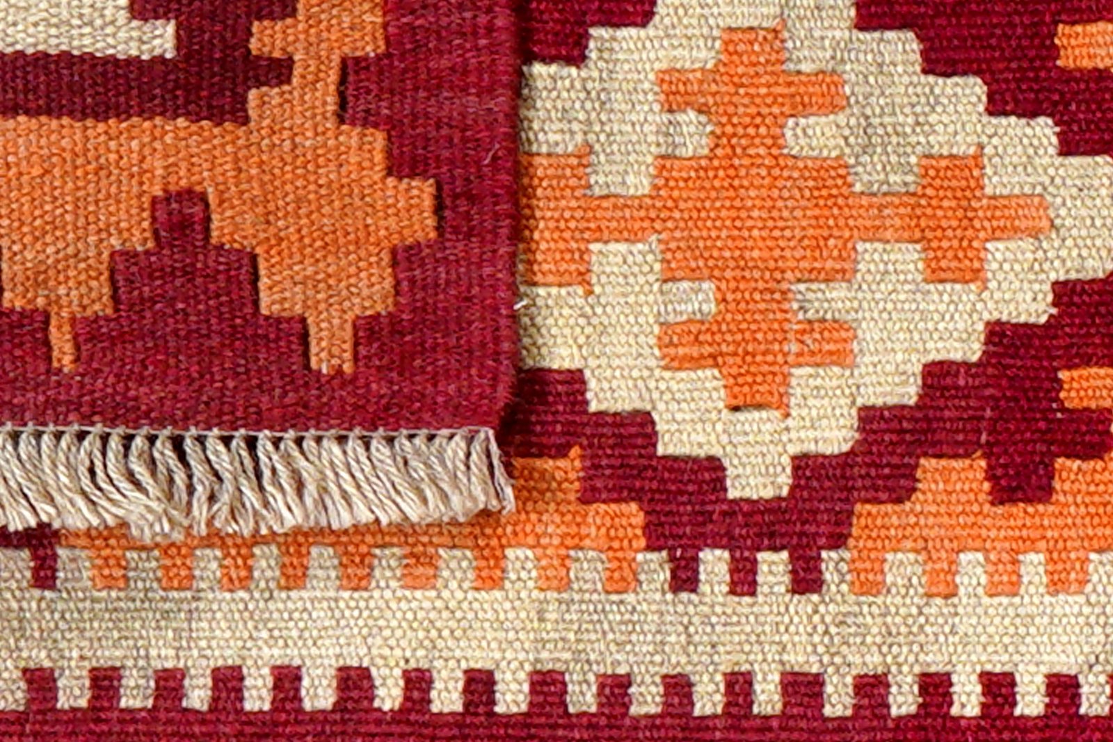 Kelim Gashgai — Handmade, 44x68 cm, Beige, 100% Virgin Wool | View 6