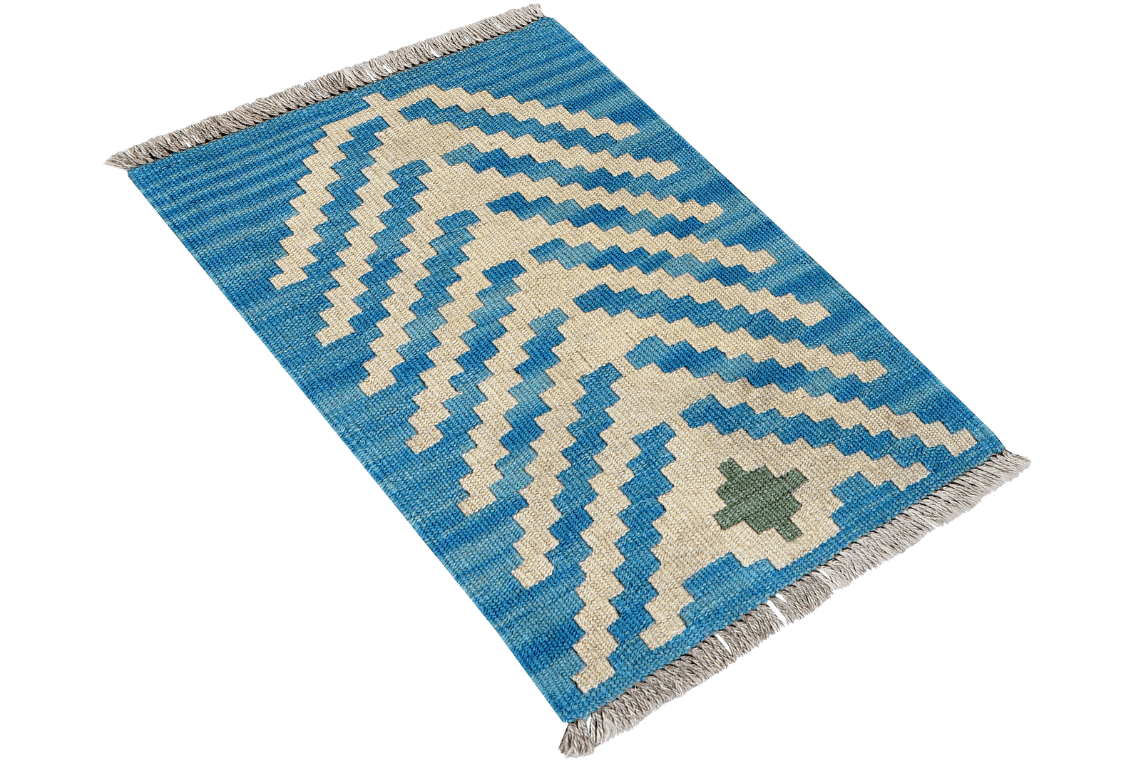 Kelim Gashgai — Handmade, 39x58 cm, Blue, 100% Virgin Wool | View 4