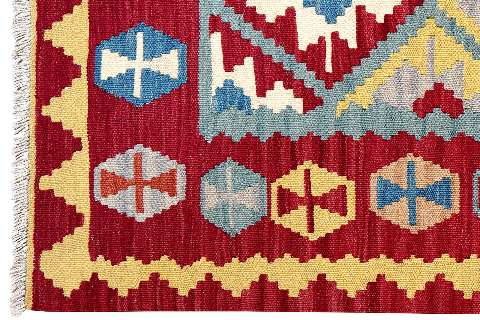 Kelim Gashgai — Handmade, 102x150 cm, Blue, 100% Virgin Wool | View 3
