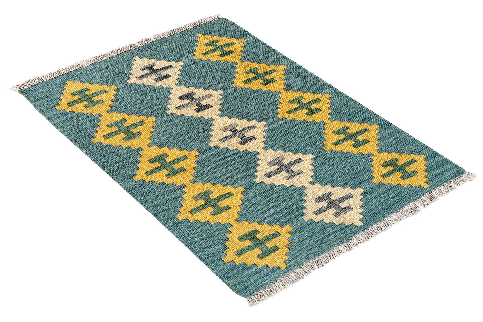Kelim Gashgai — Handmade, 63x88 cm, Blue, 100% Virgin Wool | View 4