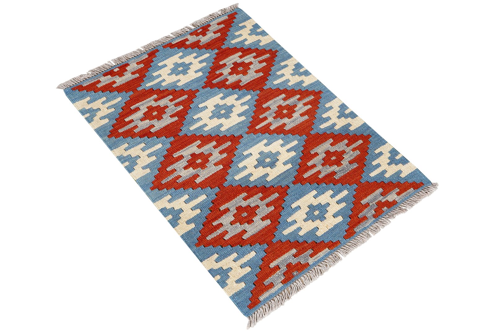 Kelim Gashgai — Handmade, 60x90 cm, Blue, 100% Virgin Wool | View 4