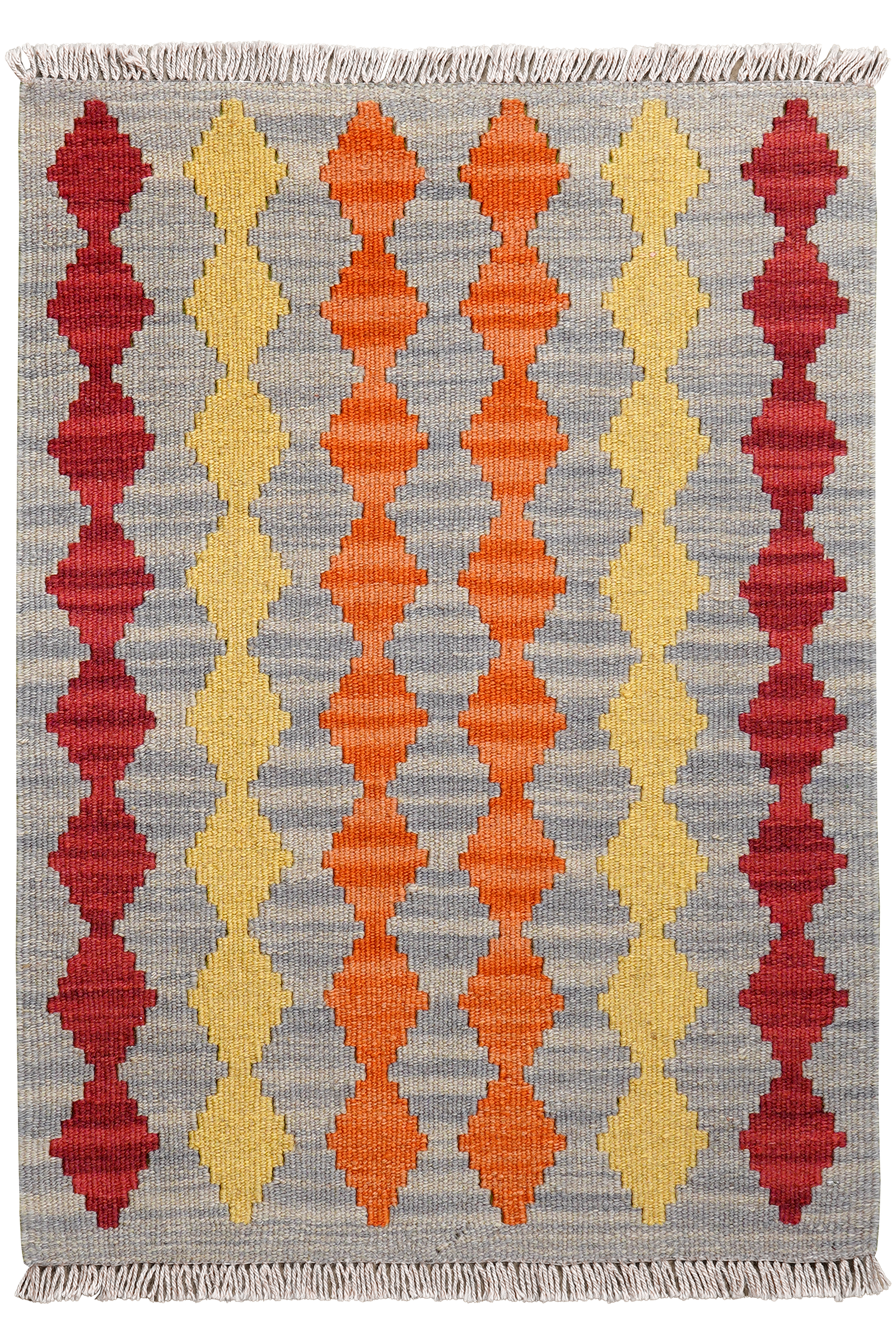 Kelim Gashgai — Handgefertigt, 88x63 cm, Grau, 100% Virgin Wool | Main view