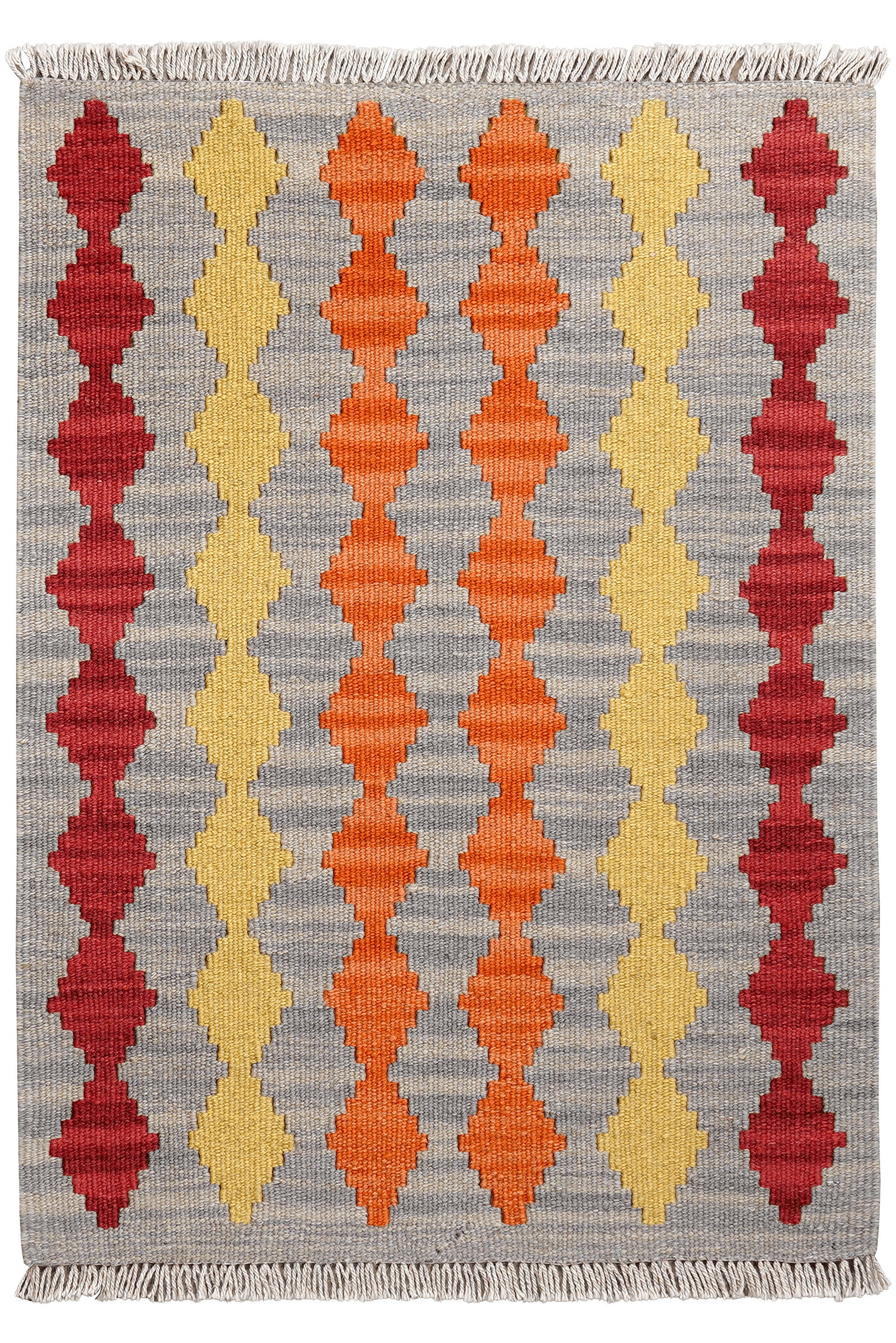 Kelim Gashgai — Handmade, 63x88 cm, Grey, 100% Virgin Wool | Main view