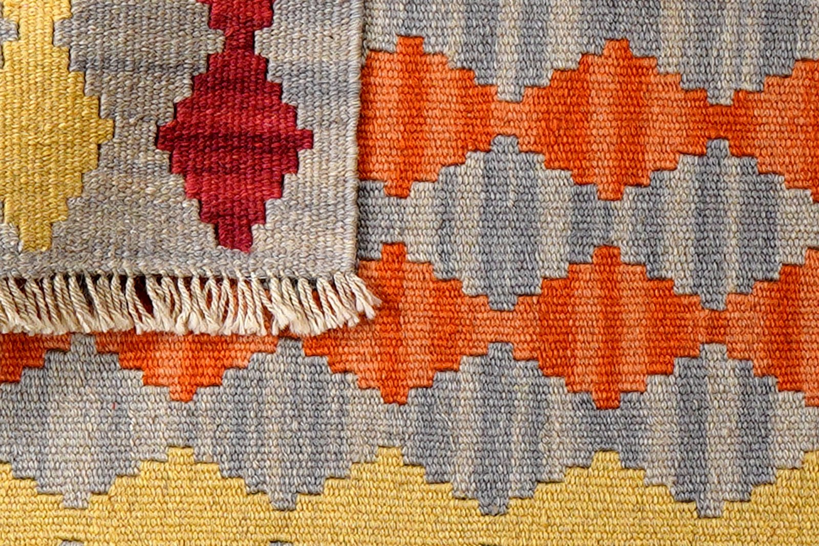 Kelim Gashgai — Handmade, 63x88 cm, Grey, 100% Virgin Wool | View 6