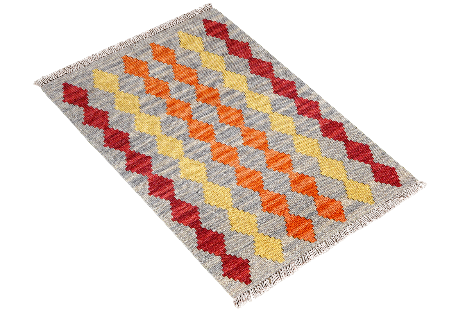 Kelim Gashgai — Handgefertigt, 88x63 cm, Grau, 100% Virgin Wool | View 5