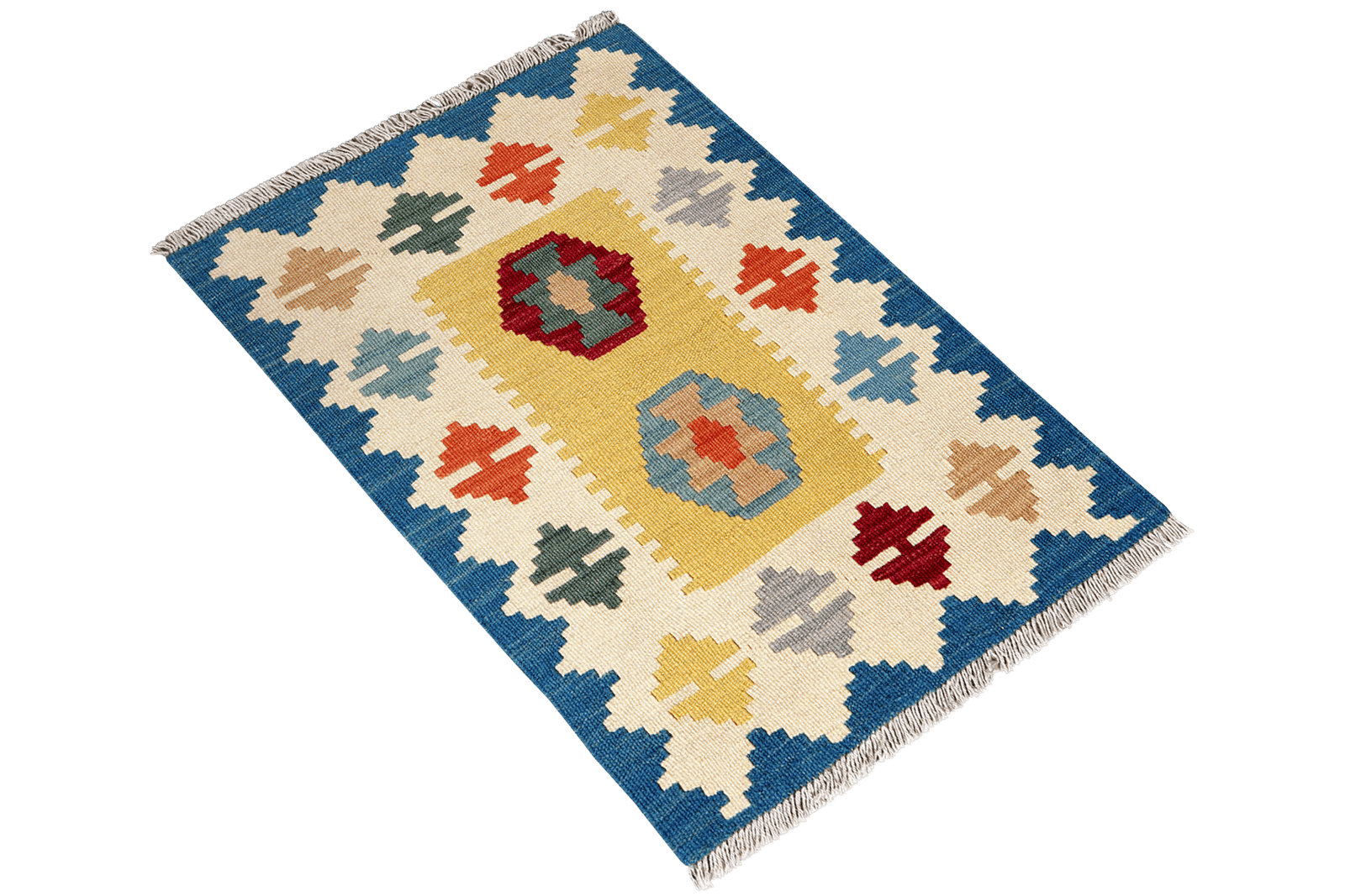 Kelim Gashgai — Handmade, 62x93 cm, Beige, 100% Virgin Wool | View 4