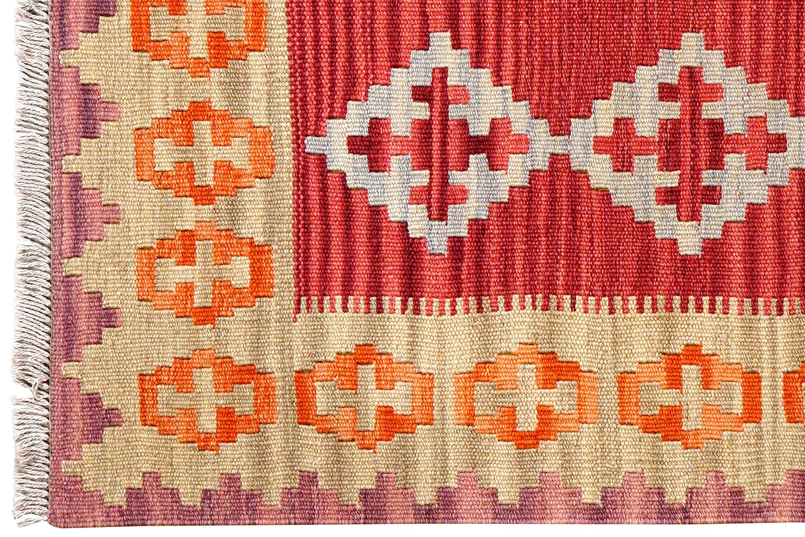 Kelim Gashgai — Handmade, 85x111 cm, Red, 100% Virgin Wool | View 3