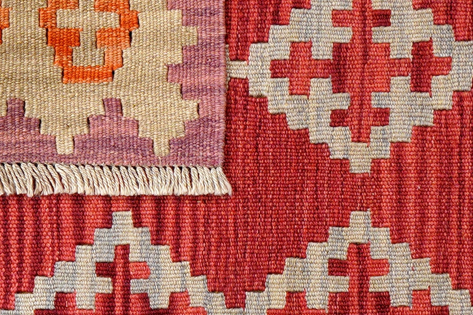 Kelim Gashgai — Handmade, 85x111 cm, Red, 100% Virgin Wool | View 6