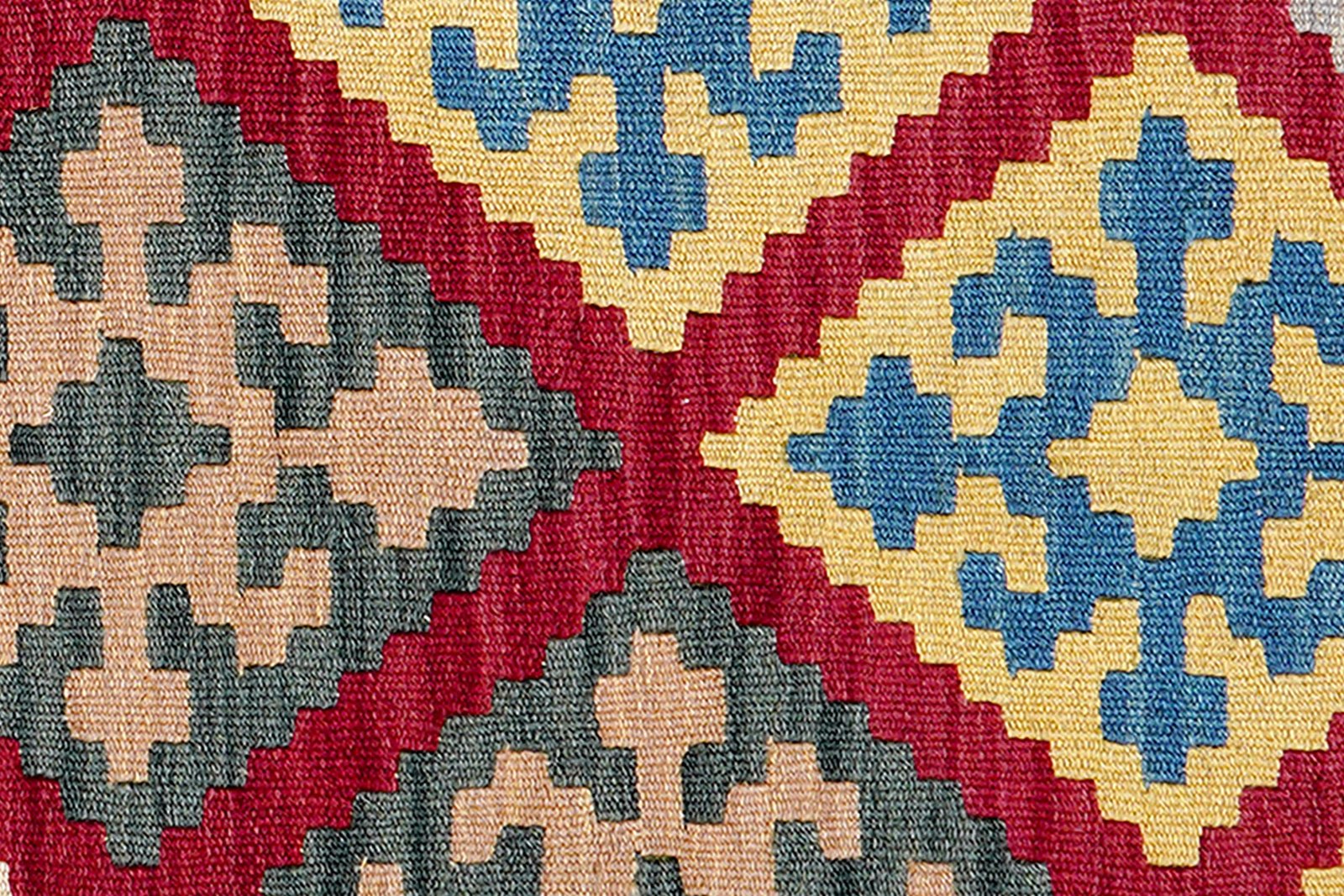 Kelim Gashgai — Handmade, 103x161 cm, Red, 100% Virgin Wool | View 5
