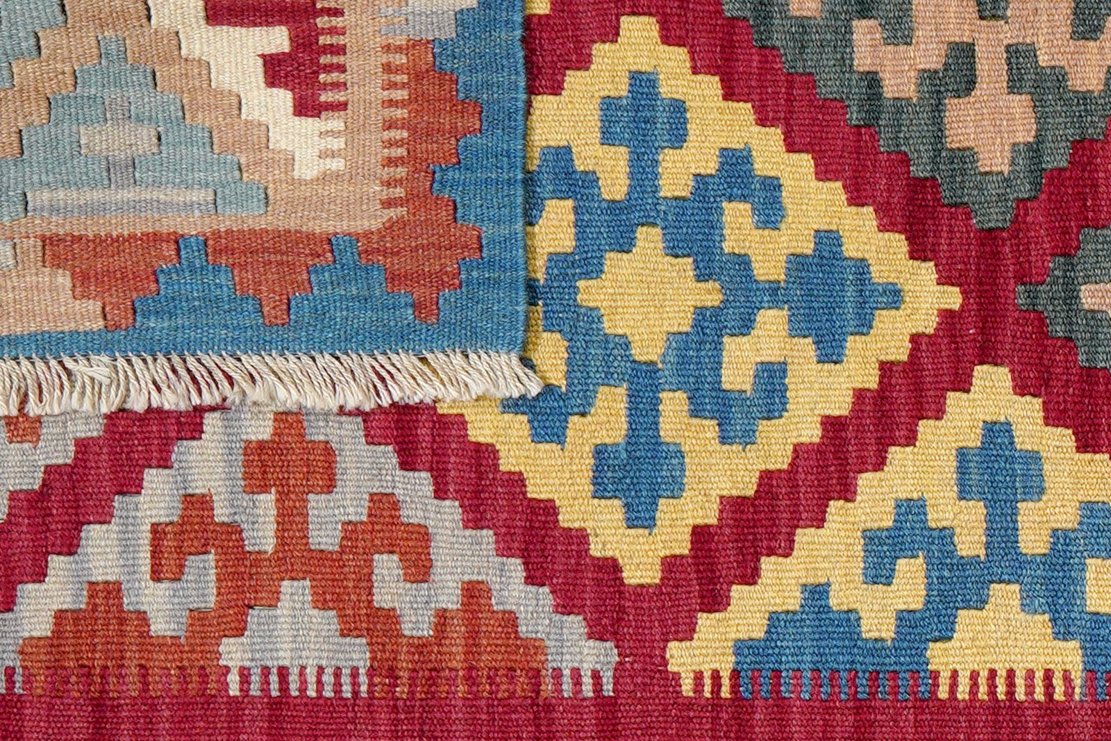 Kelim Gashgai — Handmade, 103x161 cm, Red, 100% Virgin Wool | View 6