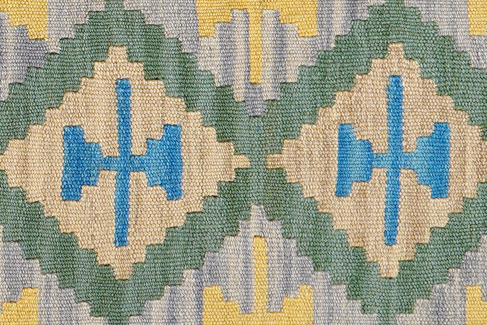 Kelim Gashgai — Handmade, 80x119 cm, Green, 100% Virgin Wool | View 5