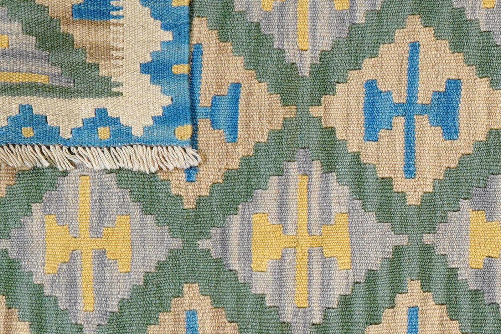 Kelim Gashgai — Handmade, 80x119 cm, Green, 100% Virgin Wool | View 6