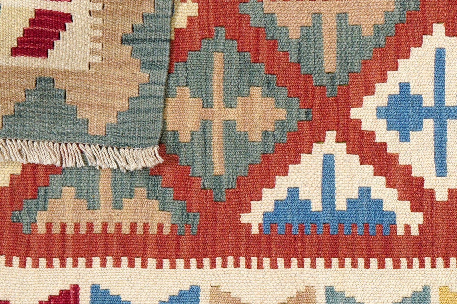 Kelim Gashgai — Handmade, 84x127 cm, Red, 100% Virgin Wool | View 6