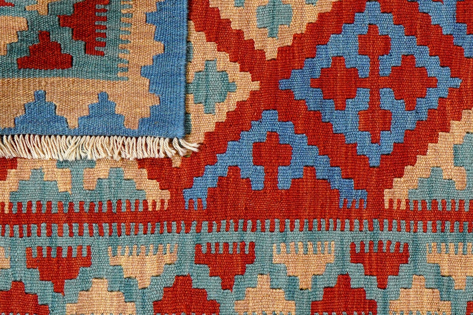 Kelim Gashgai — Handmade, 80x127 cm, Red, 100% Virgin Wool | View 6