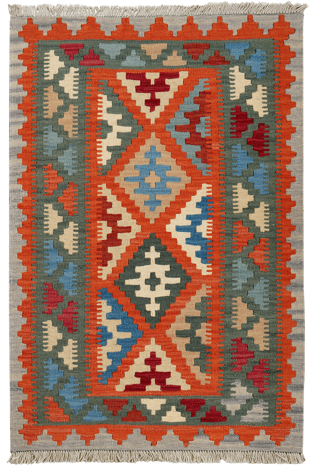 Kelim Gashgai — Handmade, 82x122 cm, Red, 100% Virgin Wool | Main view