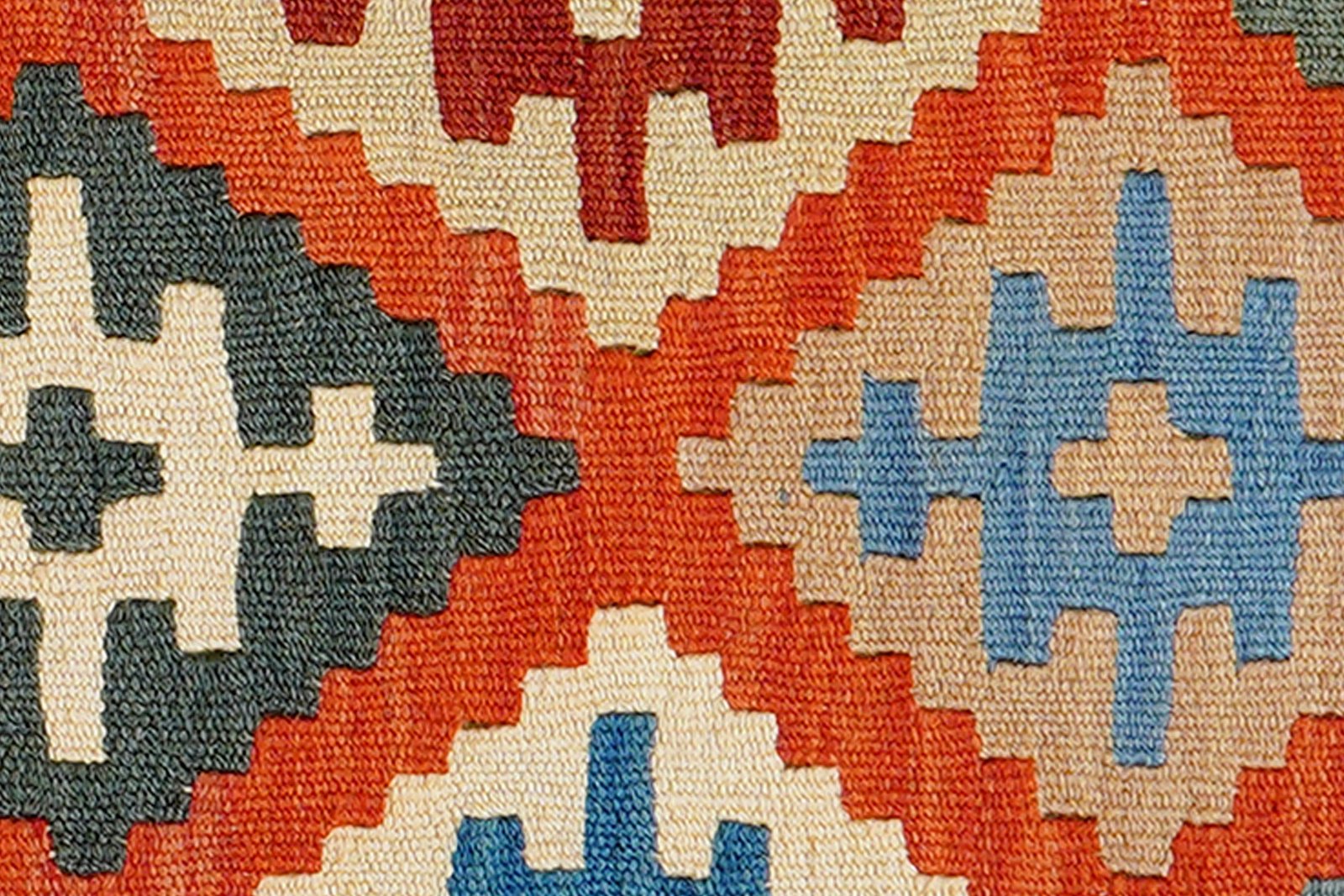 Kelim Gashgai — Handmade, 82x122 cm, Red, 100% Virgin Wool | View 5
