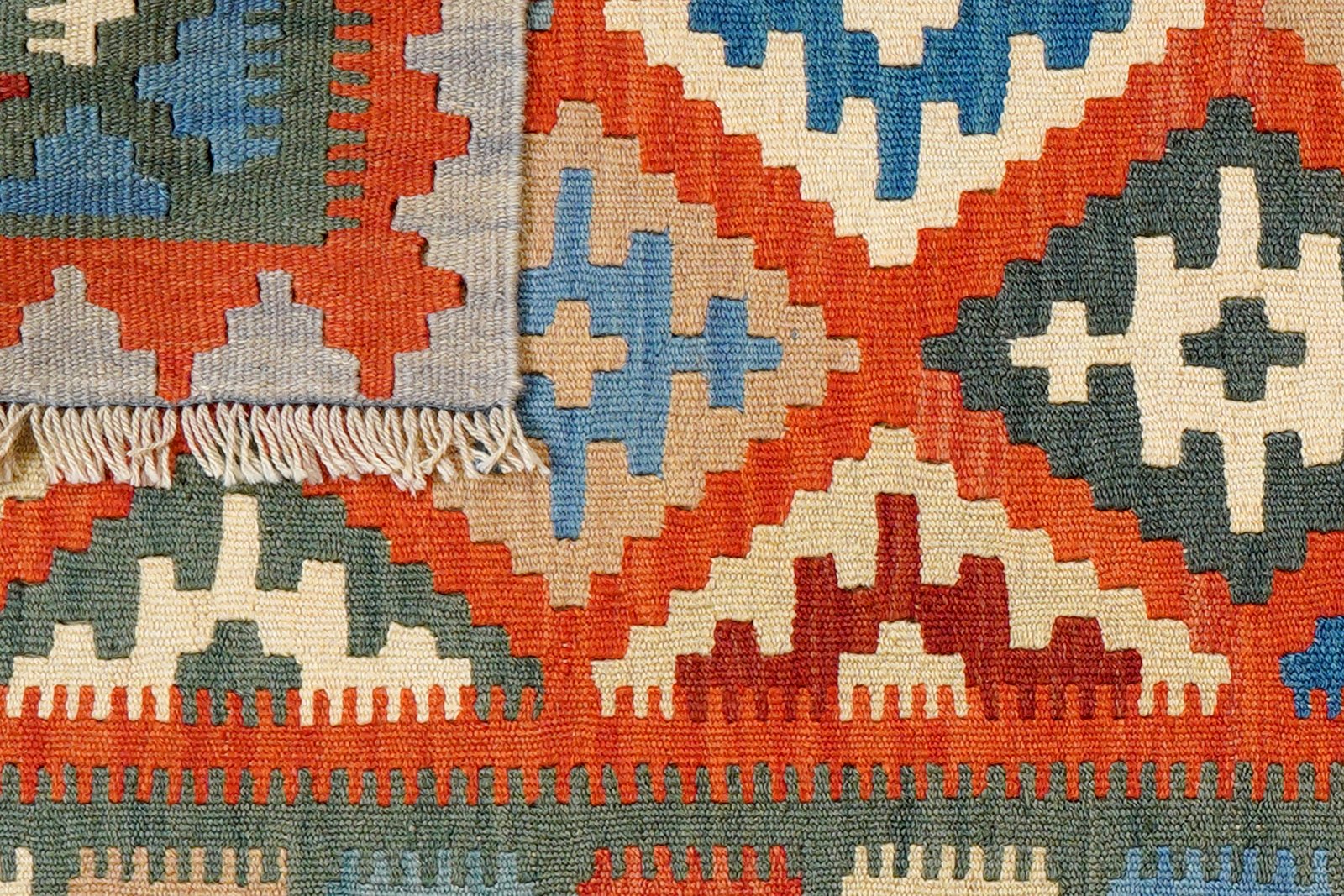 Kelim Gashgai — Handmade, 82x122 cm, Red, 100% Virgin Wool | View 6