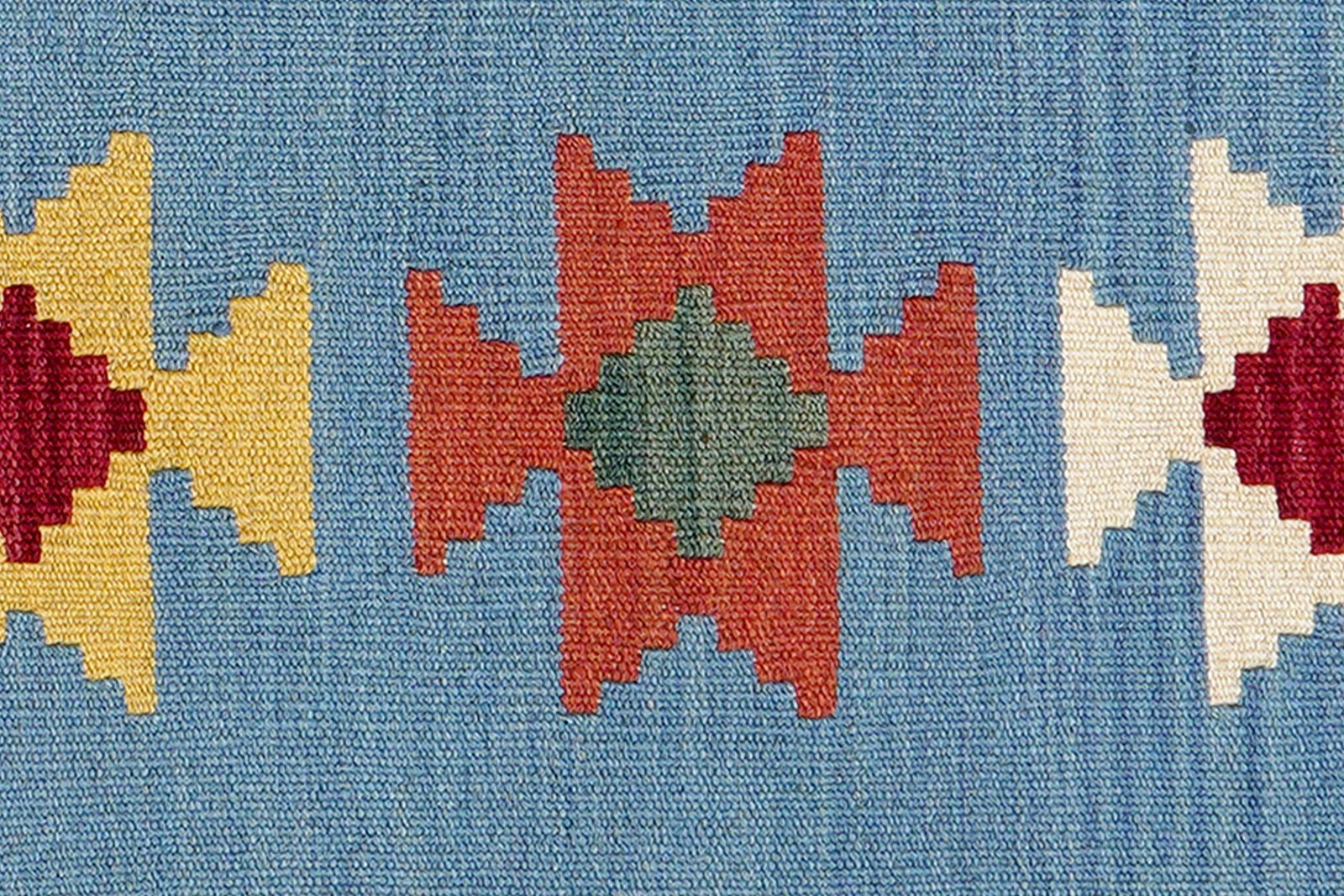 Kelim Gashgai — Handmade, 87x129 cm, Blue, 100% Virgin Wool | View 5