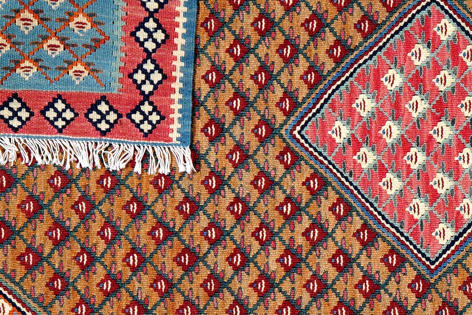 Kelim Senneh — Handmade, 100x157 cm, Brown, 100% Virgin Wool | View 6