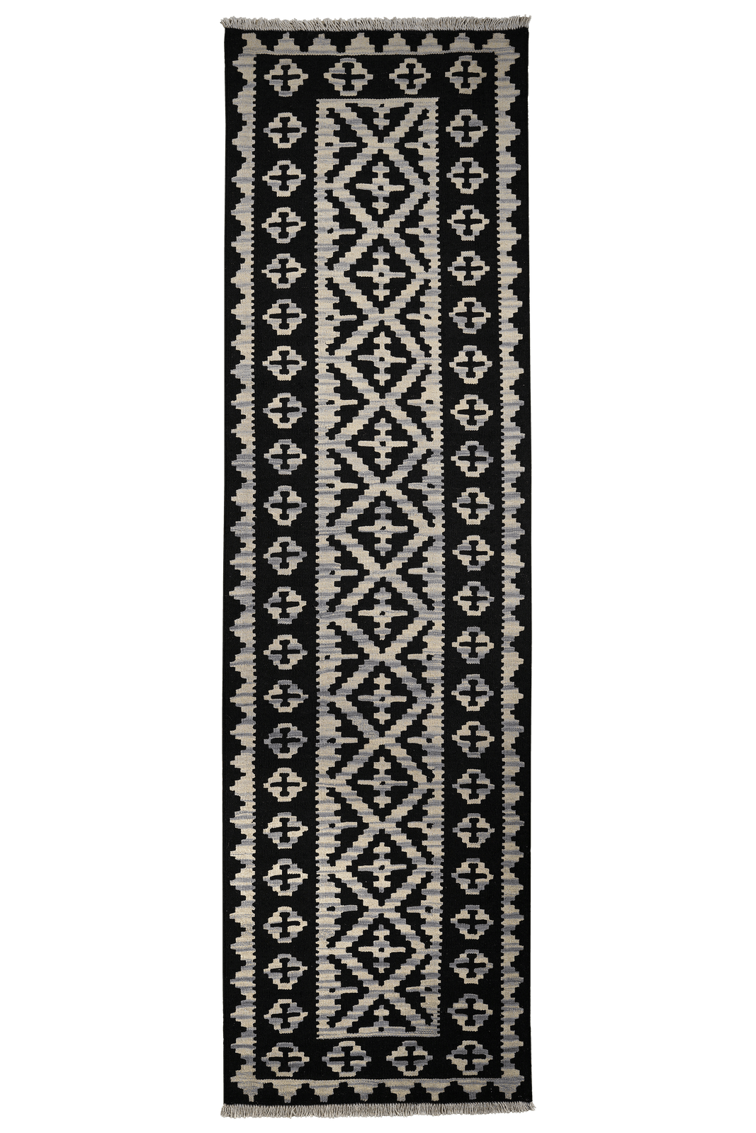 Kelim Gashgai — Handmade, 83x293 cm, Beige, 100% Virgin Wool | Main view