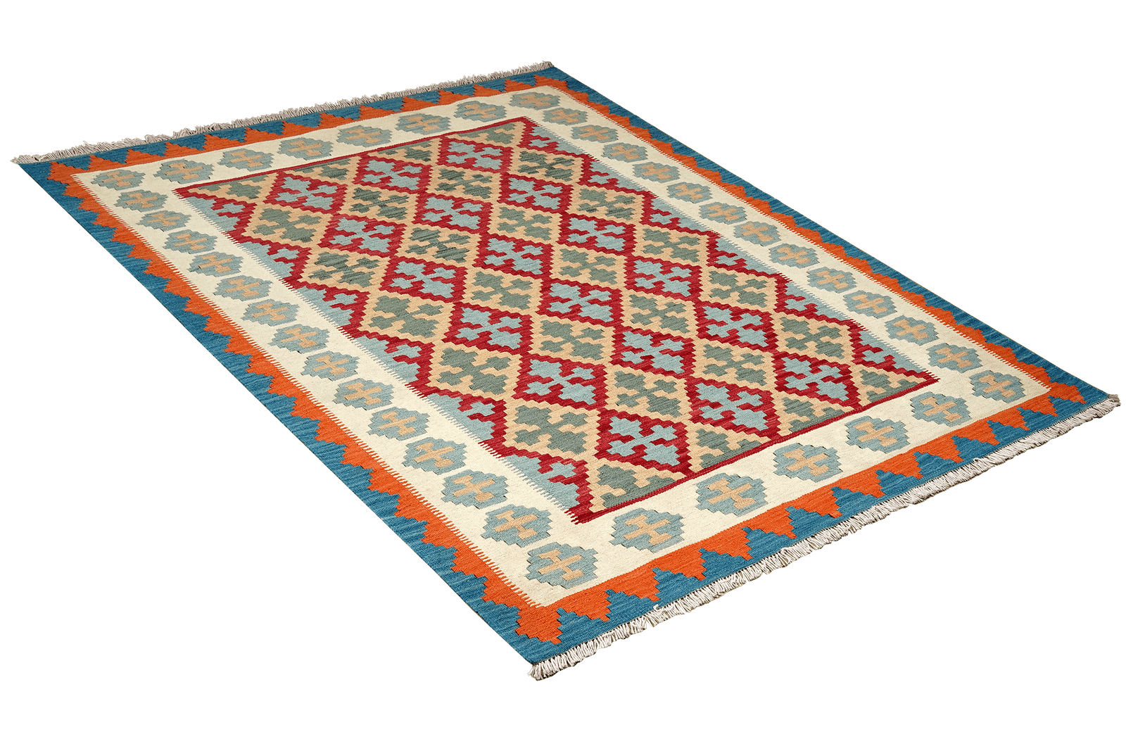 Kelim Gashgai — Handmade, 149x194 cm, Multicolor, 100% Virgin Wool | View 4