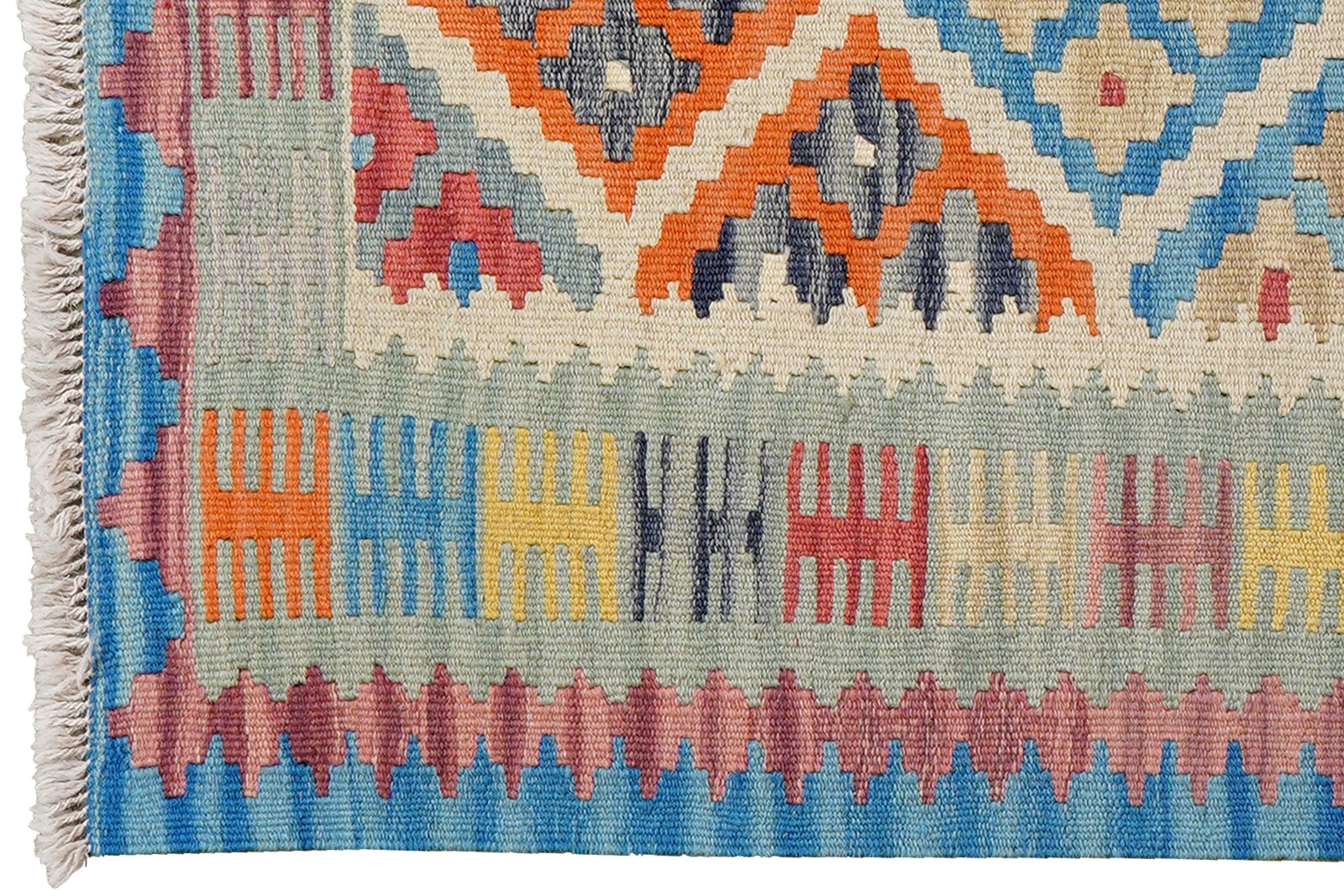 Kelim Gashgai — Handmade, 84x127 cm, Beige, 100% Virgin Wool | View 3