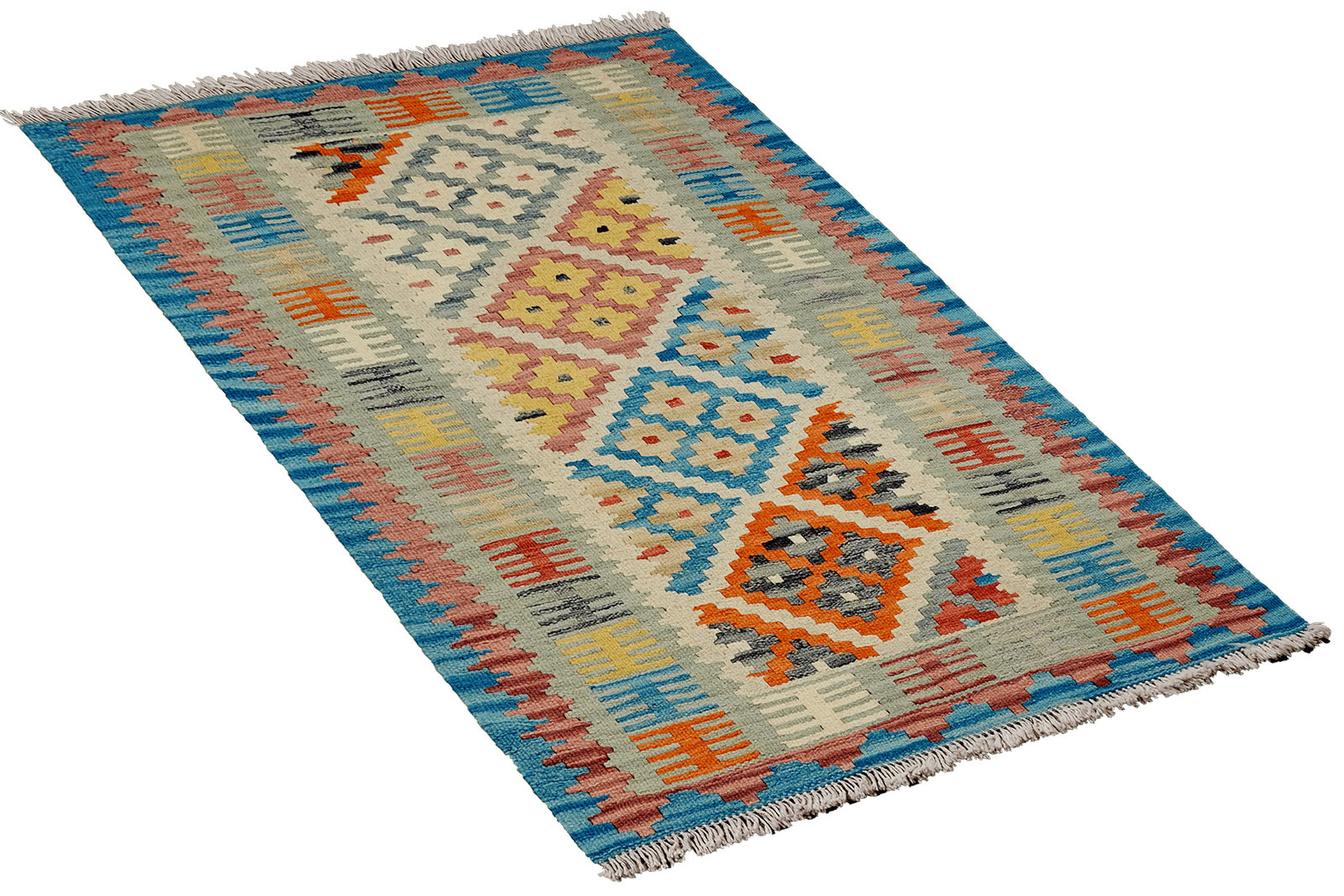 Kelim Gashgai — Handmade, 84x127 cm, Beige, 100% Virgin Wool | View 4