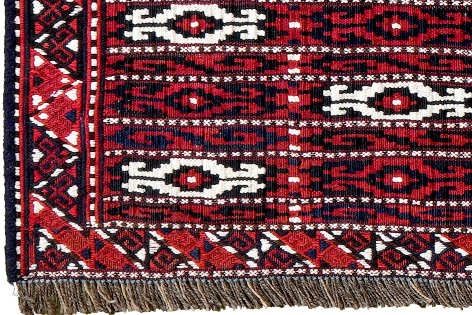 Kelim Turkman — Handmade, 116x50 cm, Red, 100% Virgin Wool | View 3