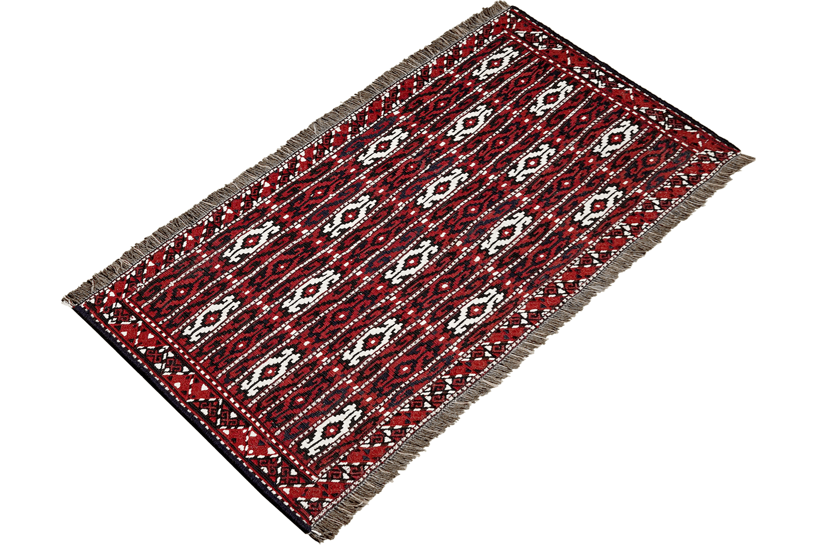 Kelim Turkman — Handmade, 116x50 cm, Red, 100% Virgin Wool | View 4