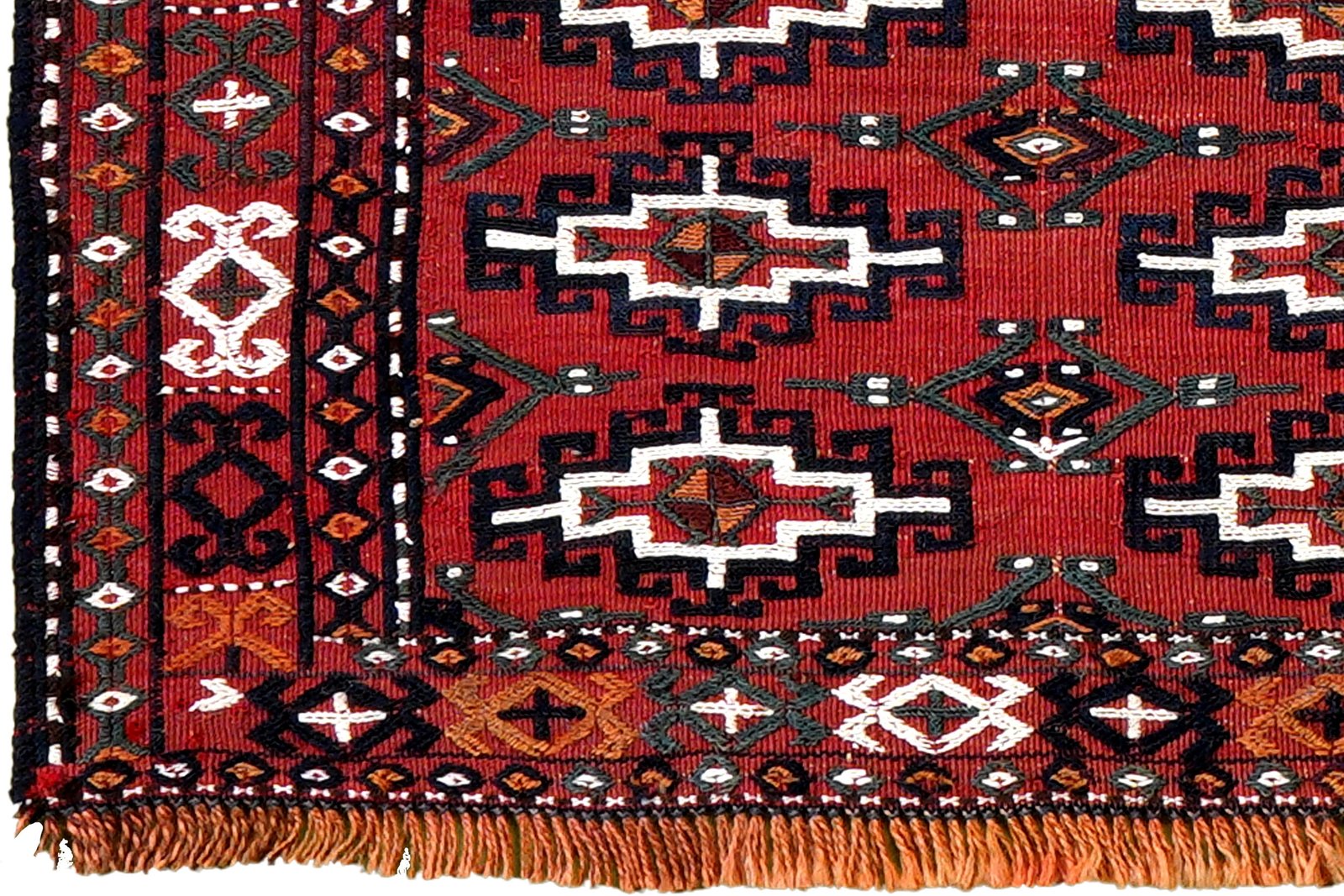 Kelim Turkman — Handmade, 119x51 cm, Red, 100% Virgin Wool | View 3
