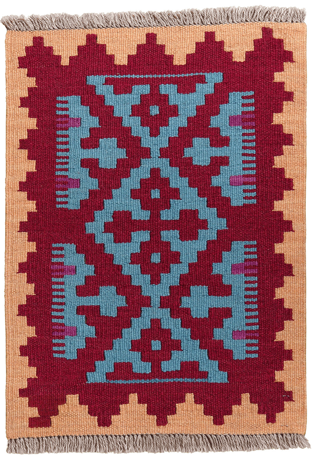 Kelim Gashgai — Handmade, 45x63 cm, Red, 100% Virgin Wool | Main view