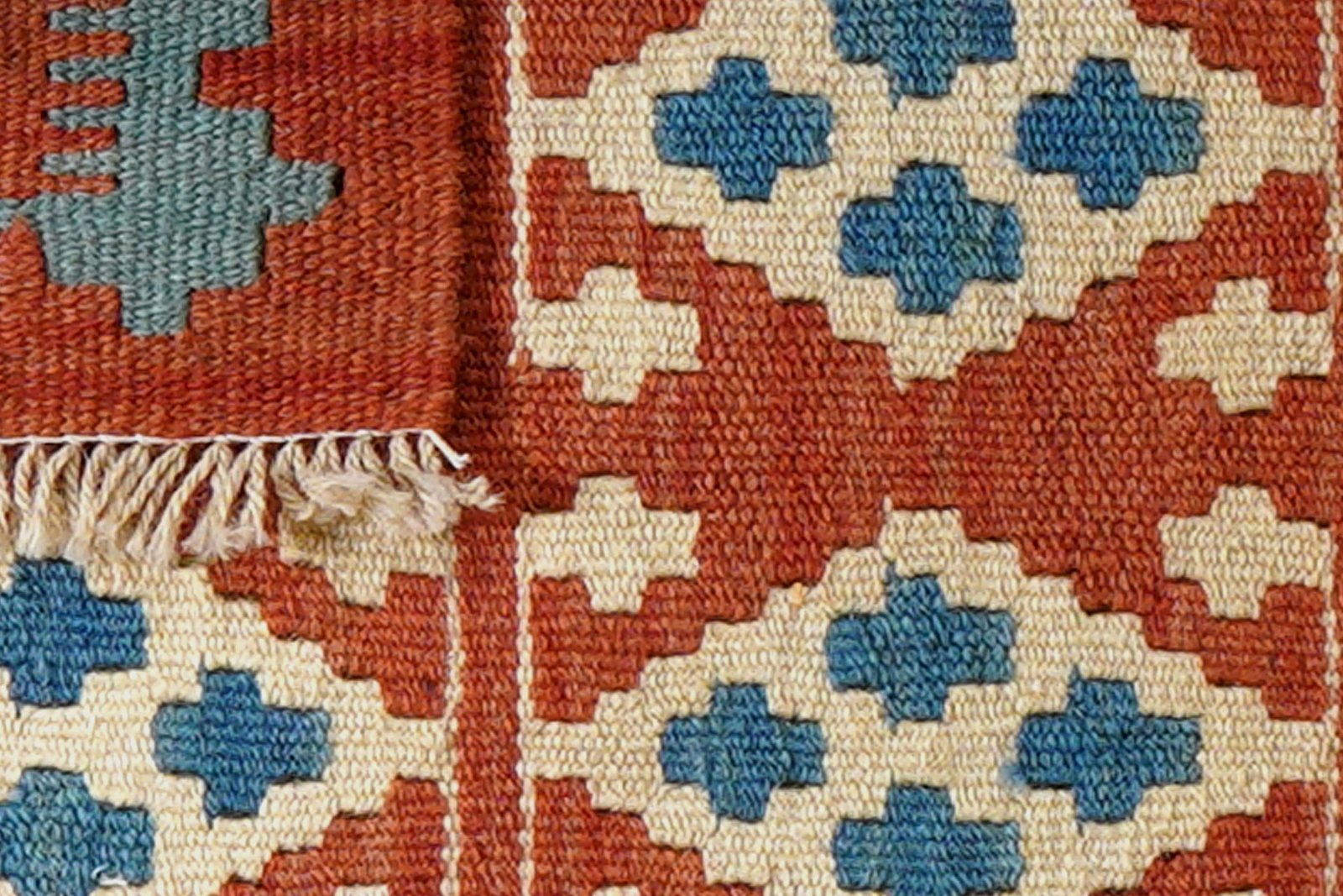 Kelim Gashgai — Handmade, 43x64 cm, Red, 100% Virgin Wool | View 6