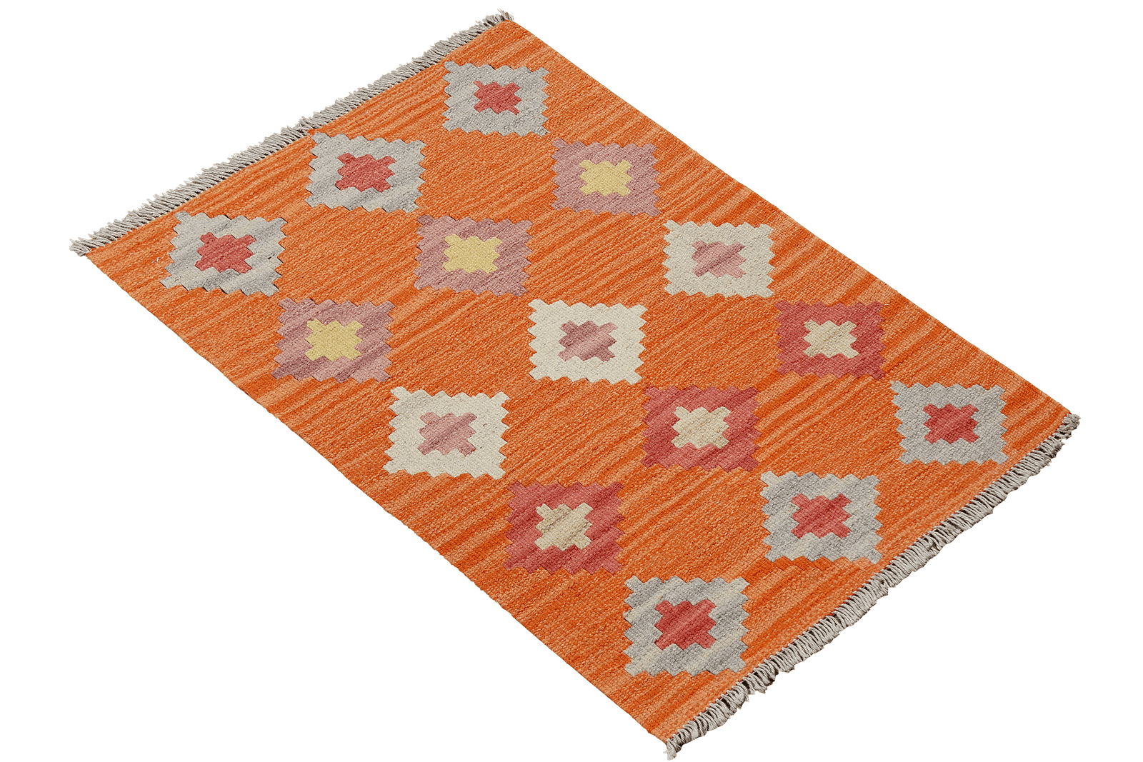 Kelim Gashgai — Handmade, 62x89 cm, Orange, 100% Virgin Wool | View 4