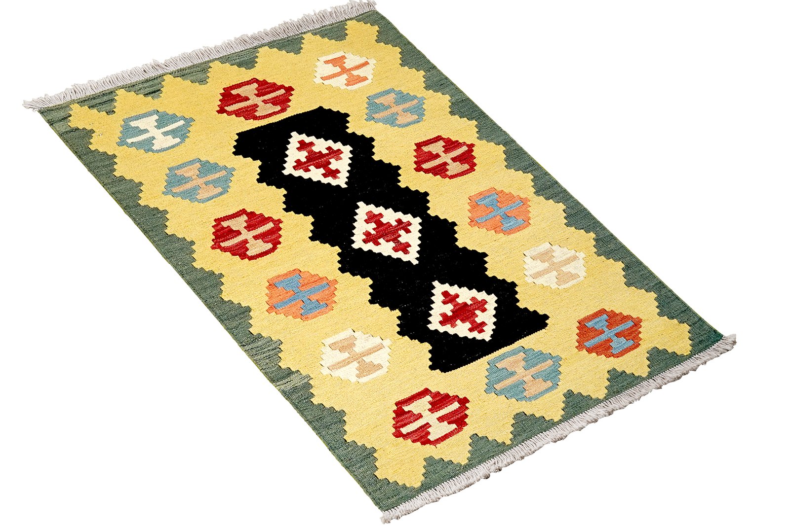 Kelim Gashgai — Handmade, 81x127 cm, Black, 100% Virgin Wool | View 4