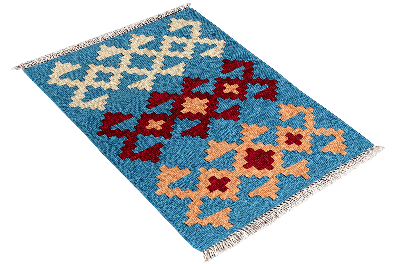 Kelim Gashgai — Handmade, 42x62 cm, Blue, 100% Virgin Wool | View 4