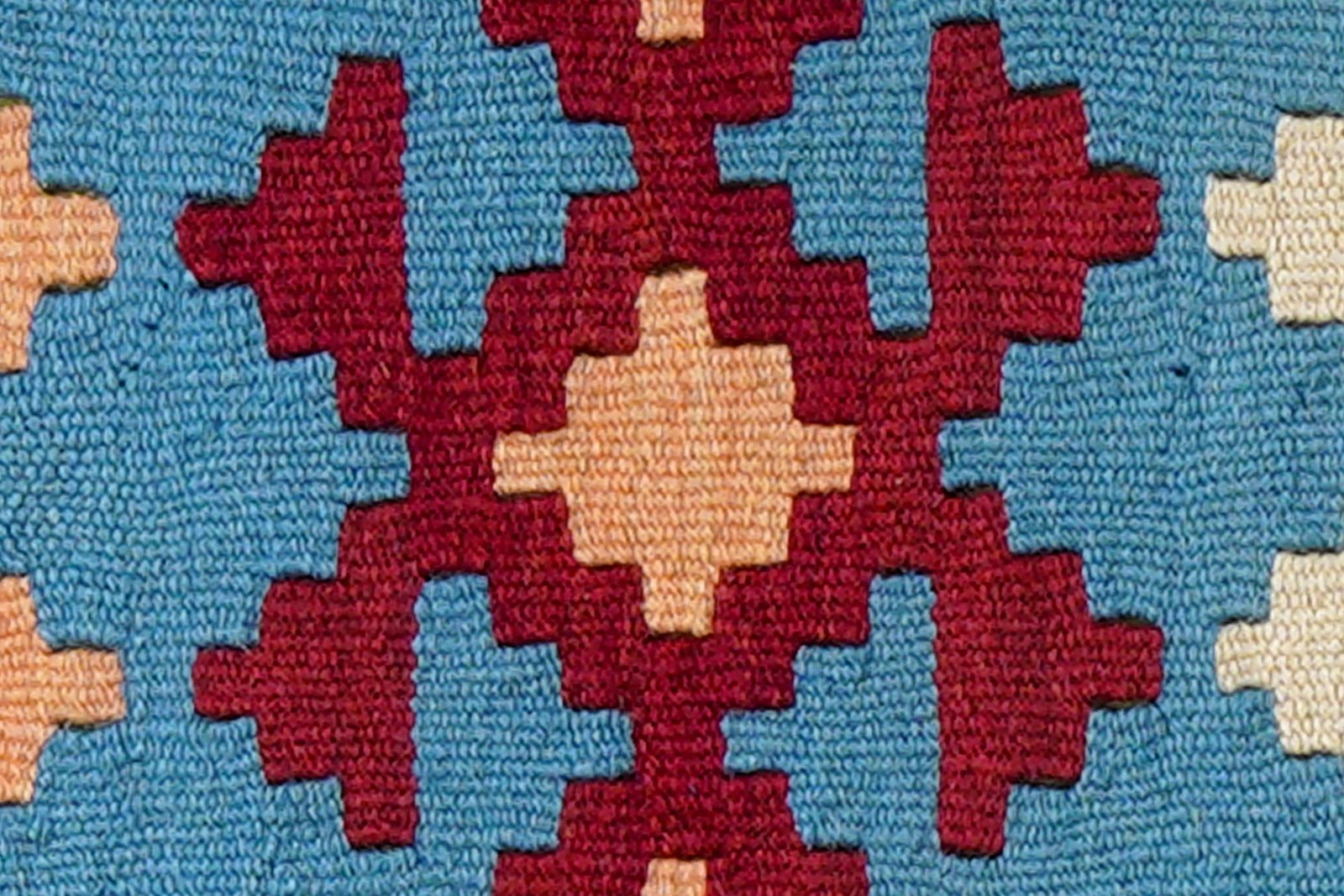 Kelim Gashgai — Handmade, 42x62 cm, Blue, 100% Virgin Wool | View 5