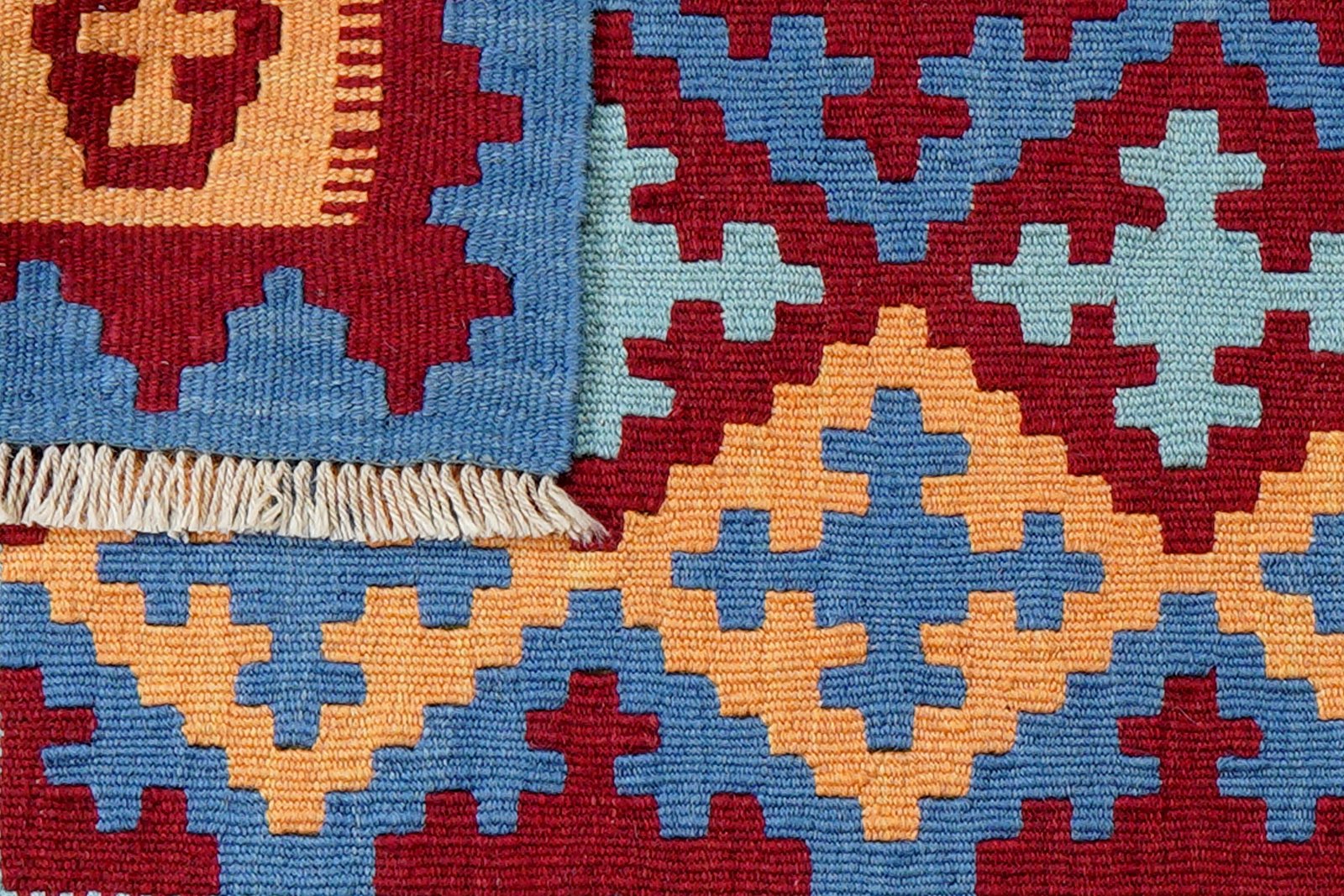 Kelim Gashgai — Handmade, 85x119 cm, Blue, 100% Virgin Wool | View 6