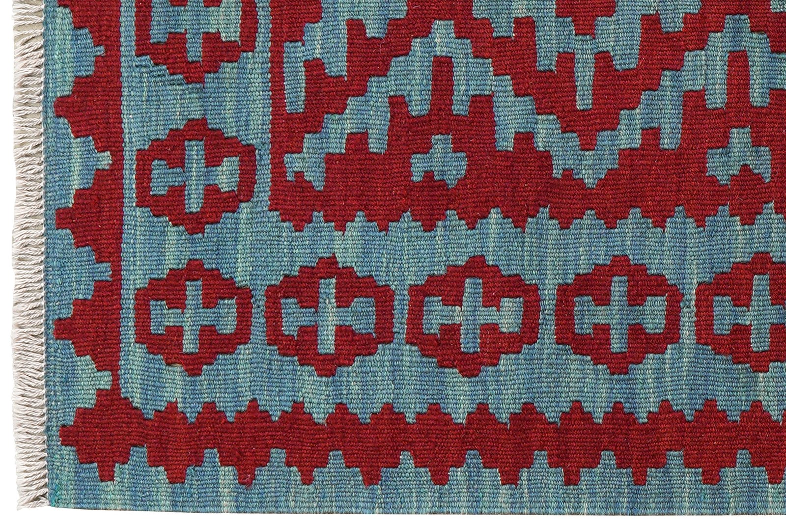 Kelim Gashgai — Handmade, 86x125 cm, Blue, 100% Virgin Wool | View 3
