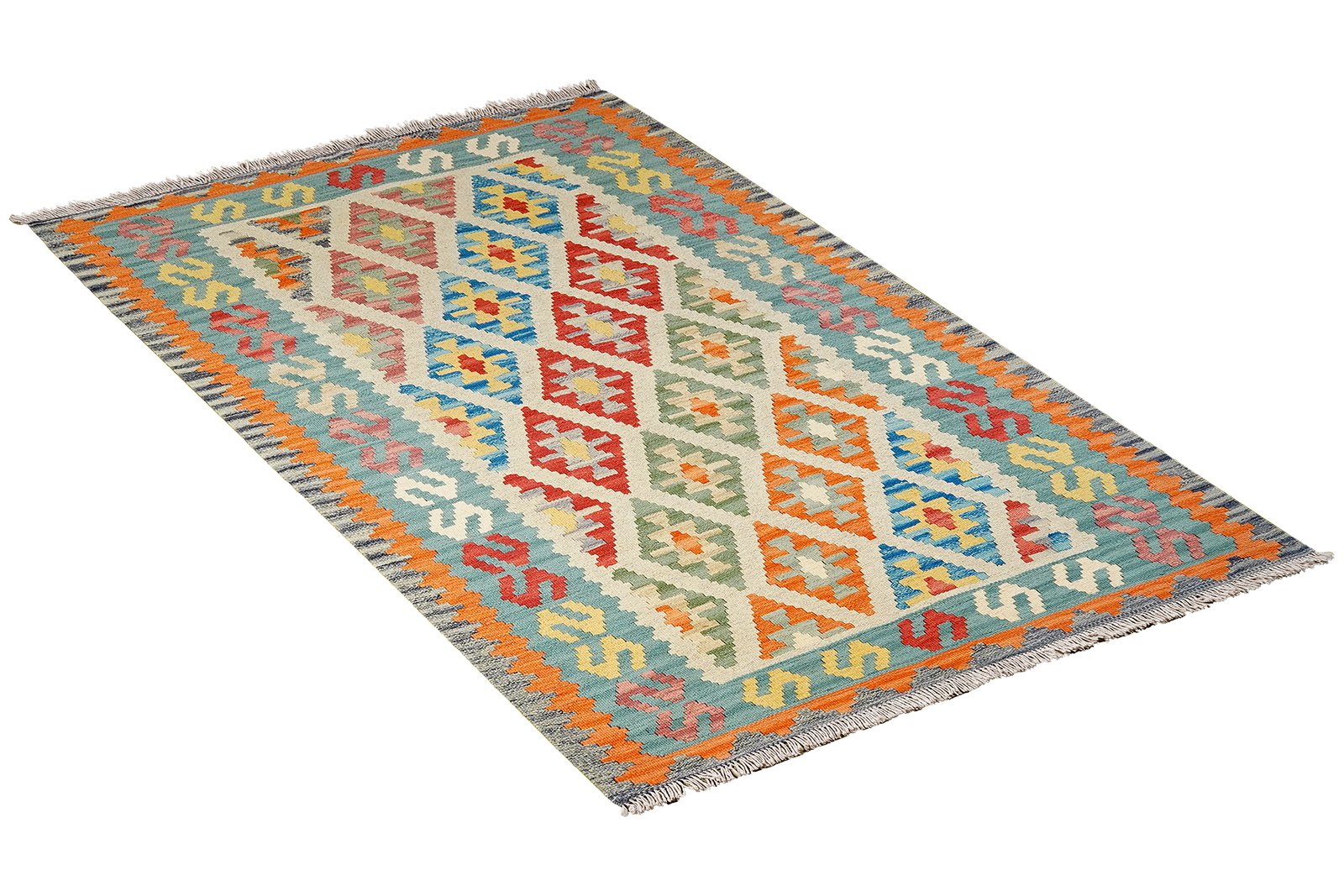 Kelim Gashgai — Handmade, 125x181 cm, Beige, 100% Virgin Wool | View 4