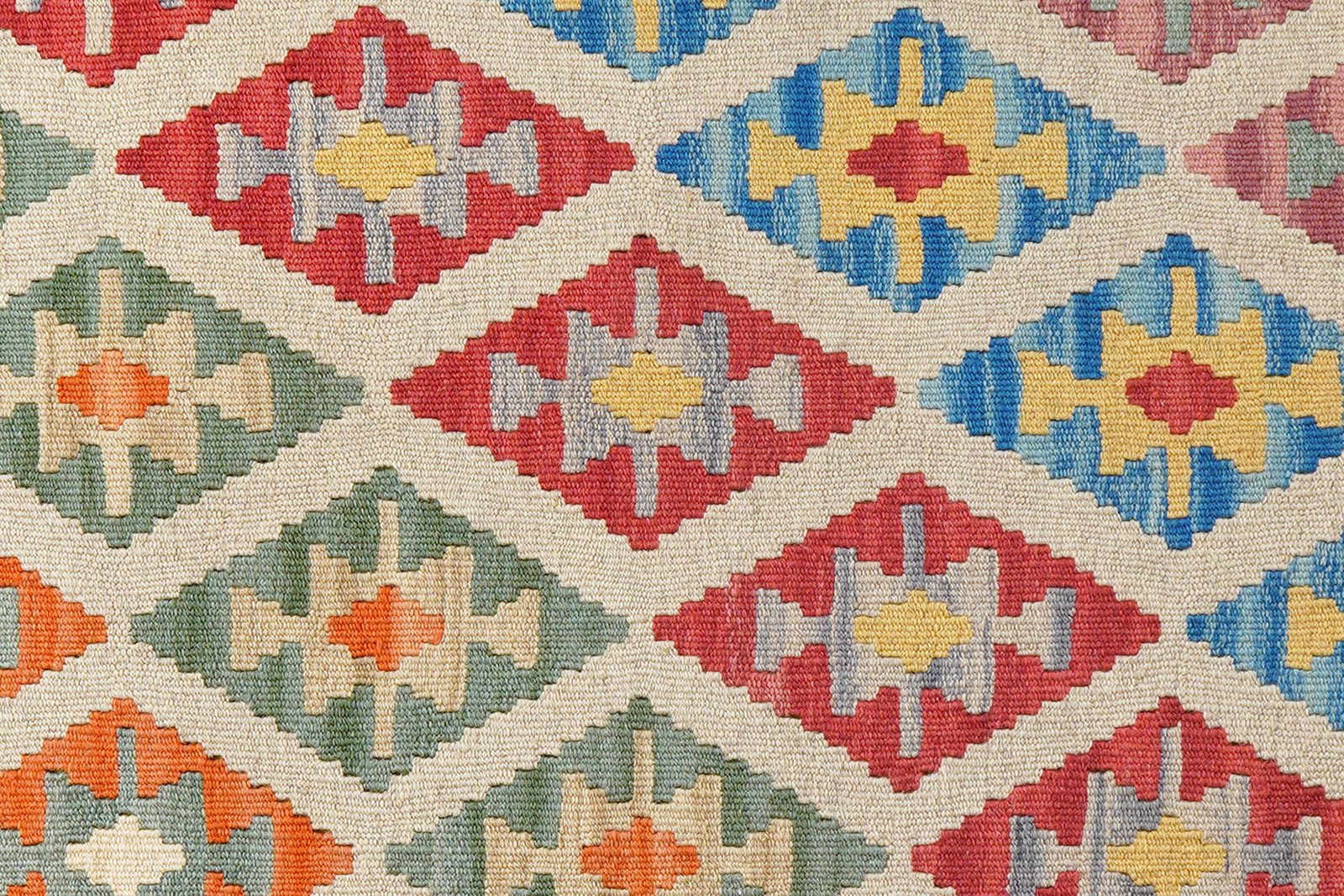 Kelim Gashgai — Handmade, 125x181 cm, Beige, 100% Virgin Wool | View 5