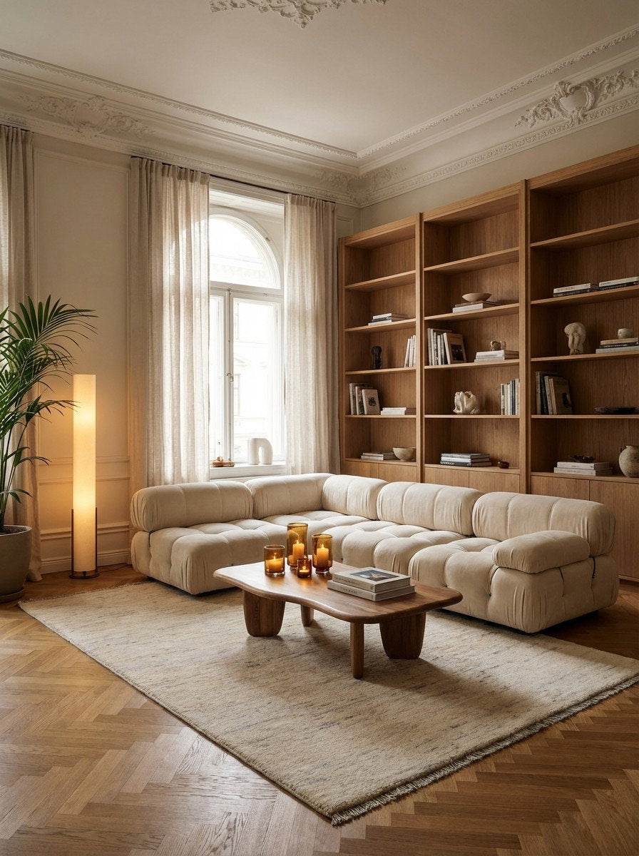 Gabbeh — Handgefertigt, 200x147 cm, Beige, 100% Virgin Wool | Back view