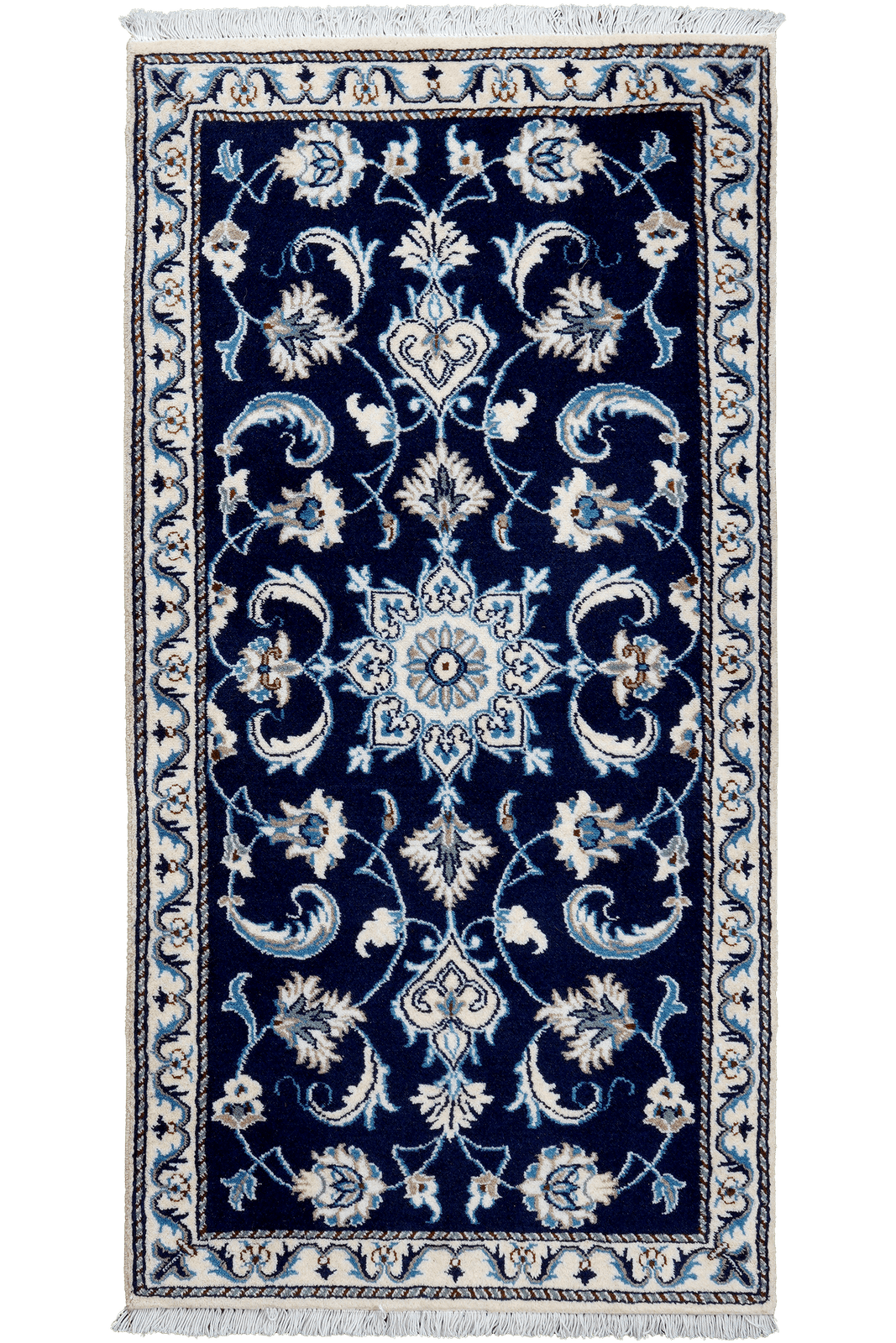 Nain 12La — Hand-knotted, 67x136 cm, Blue, 100% Virgin Wool | Main view