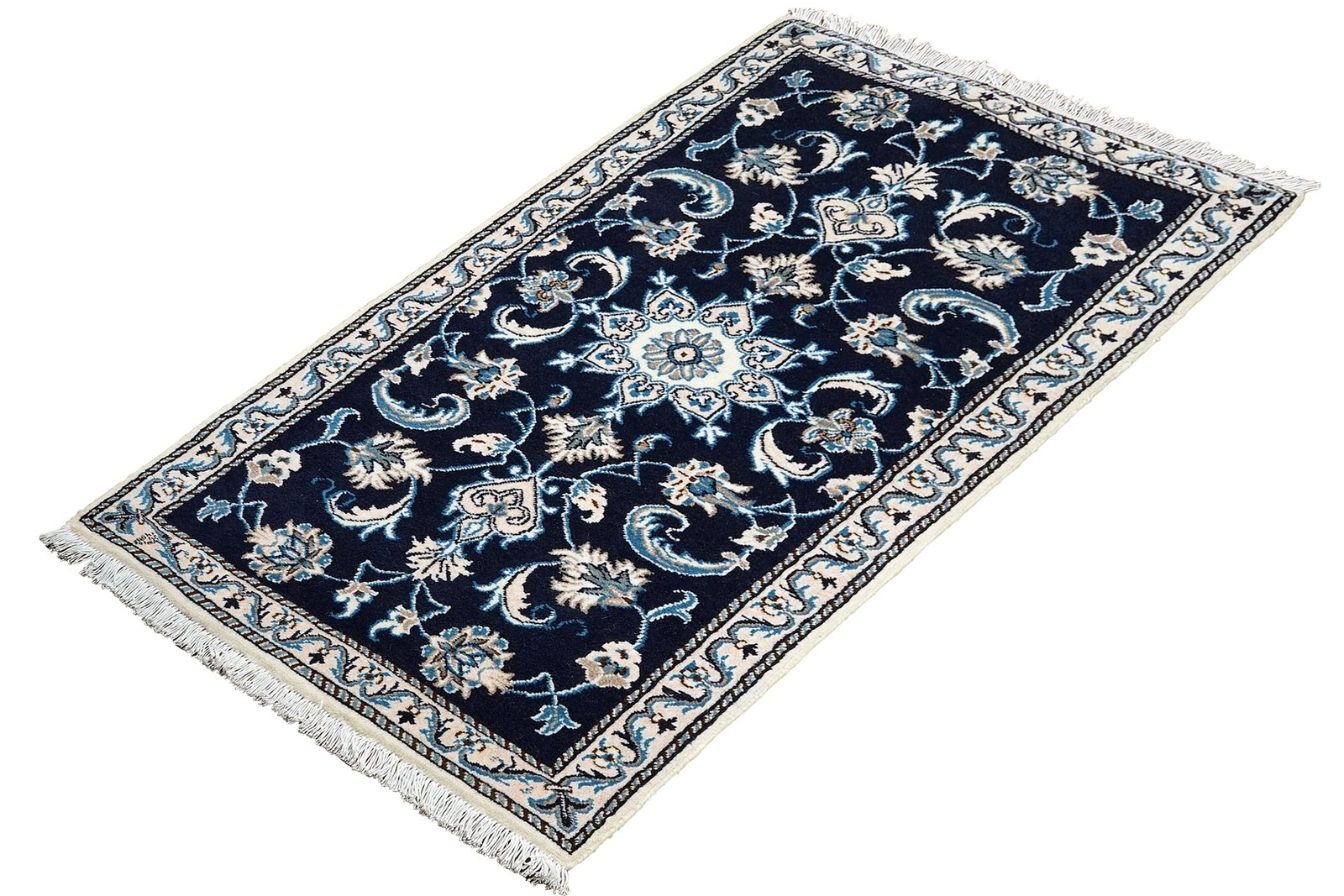 Nain 12La — Hand-knotted, 70x142 cm, Blue, 100% Virgin Wool | View 5