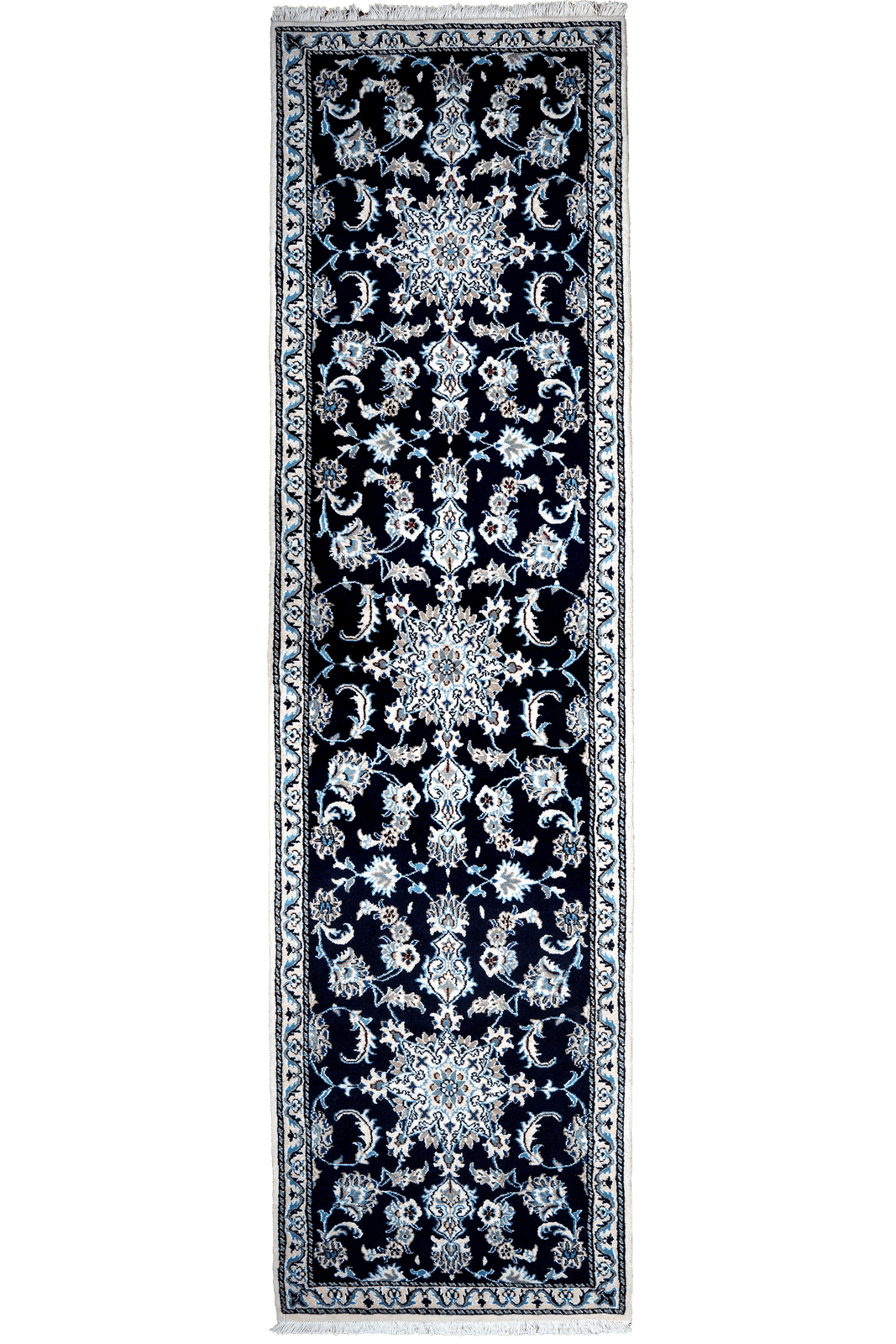 Nain 12La — Hand-knotted, 75x289 cm, Blue, 100% Virgin Wool | Main view