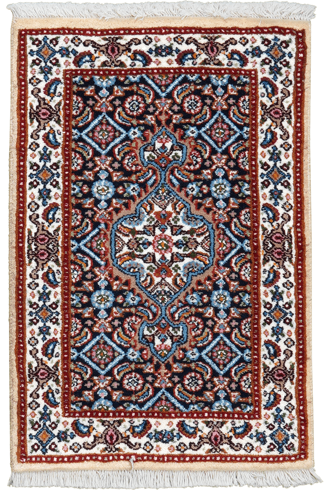 Moud Mahi — Hand-knotted, 39x60 cm, Blue, 100% Virgin Wool | Main view